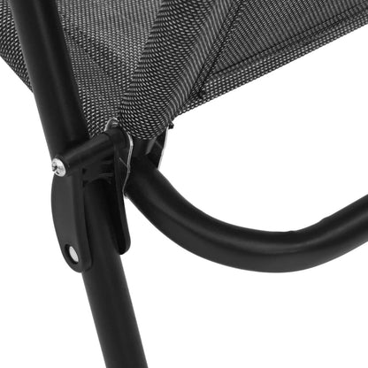 vidaXL Folding Chairs 4 pcs Melange Grey Steel and Textilene