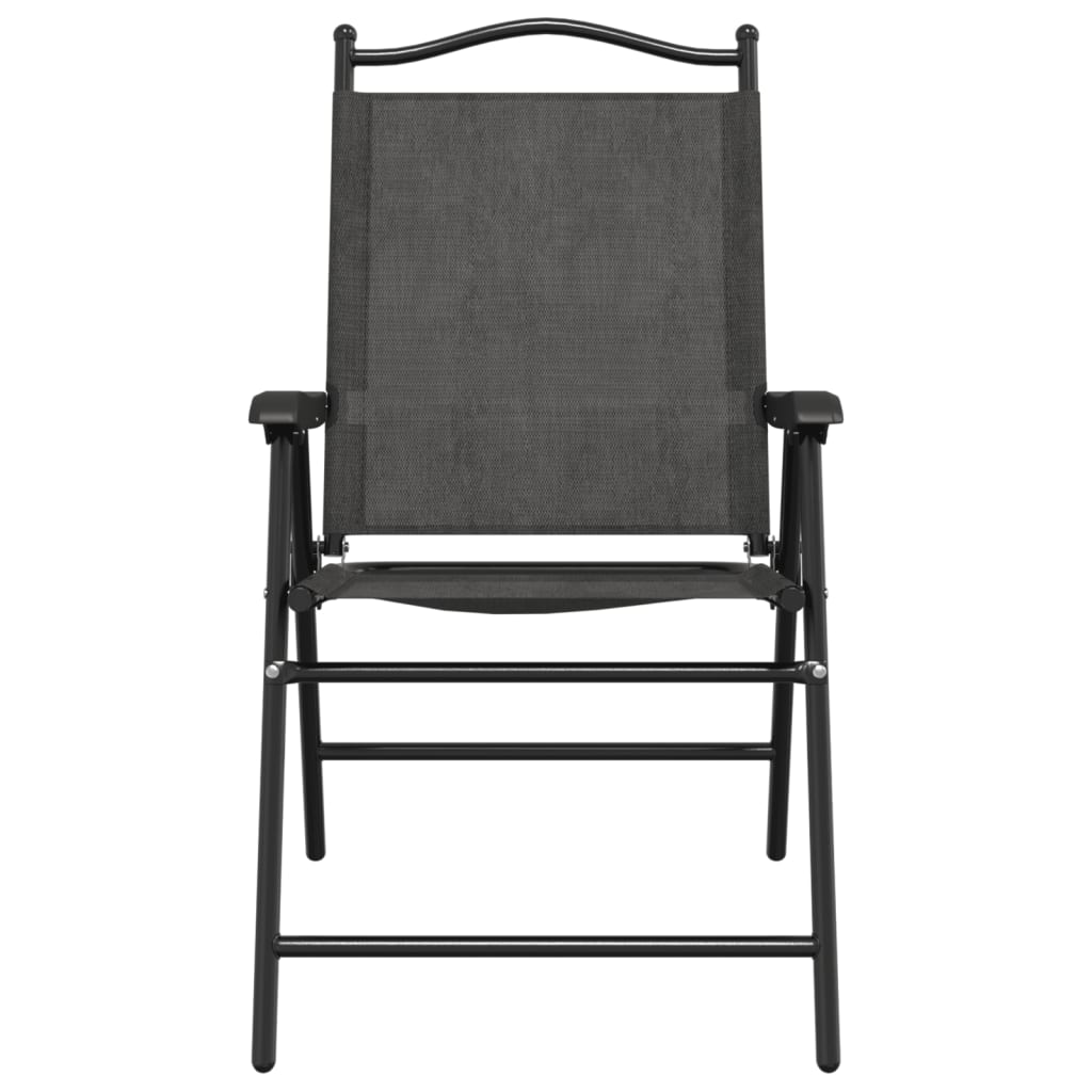 vidaXL Folding Chairs 8 pcs Melange Grey Steel and Textilene