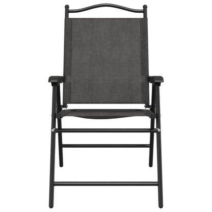 vidaXL Folding Chairs 8 pcs Melange Grey Steel and Textilene