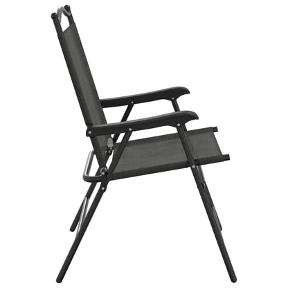 vidaXL Folding Chairs 8 pcs Melange Grey Steel and Textilene