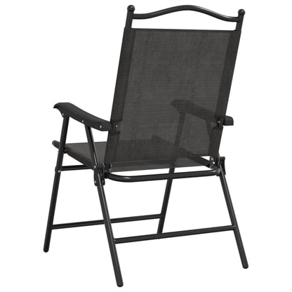 vidaXL Folding Chairs 8 pcs Melange Grey Steel and Textilene