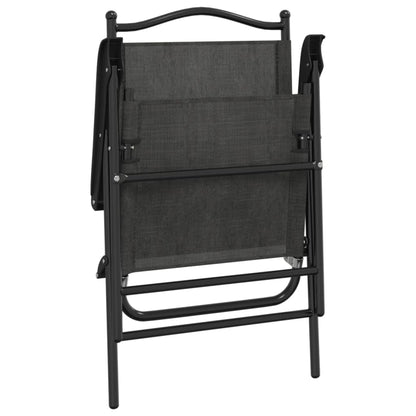 vidaXL Folding Chairs 8 pcs Melange Grey Steel and Textilene