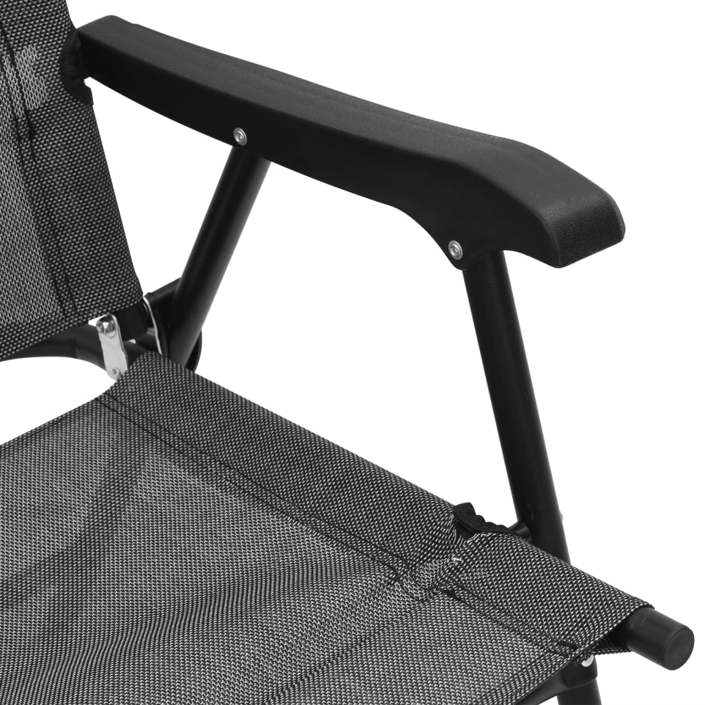 vidaXL Folding Chairs 8 pcs Melange Grey Steel and Textilene