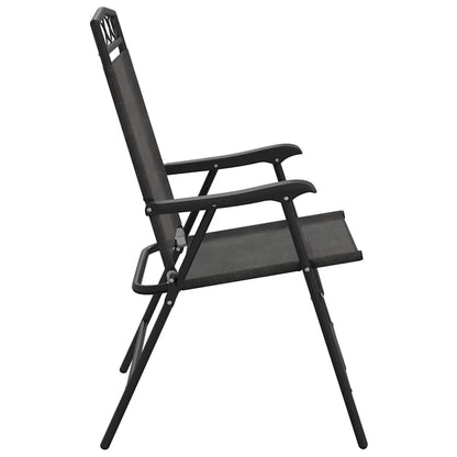 vidaXL Folding Chairs 4 pcs Melange Grey Steel and Textilene