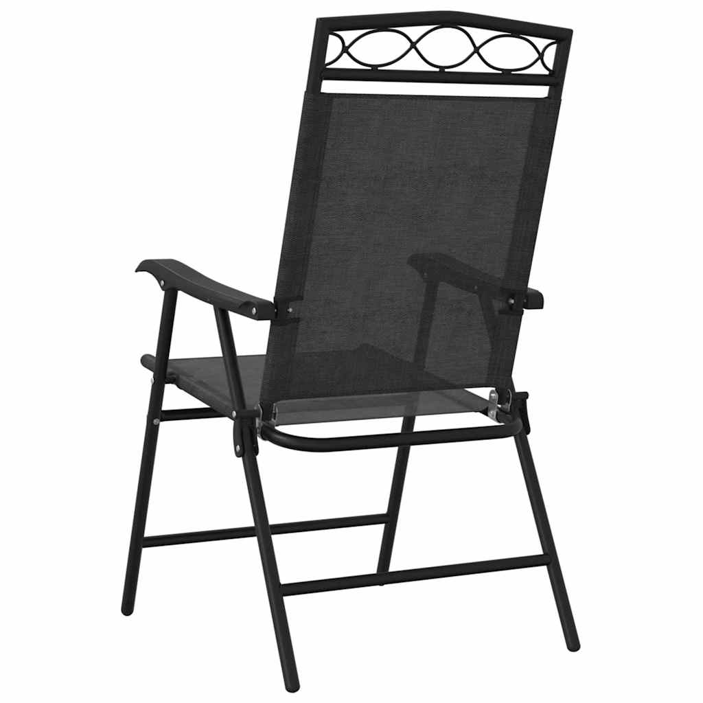 vidaXL Folding Chairs 4 pcs Melange Grey Steel and Textilene
