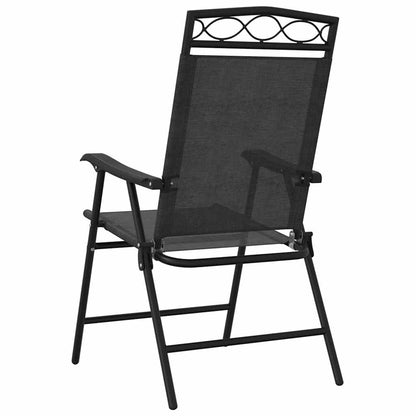 vidaXL Folding Chairs 4 pcs Melange Grey Steel and Textilene