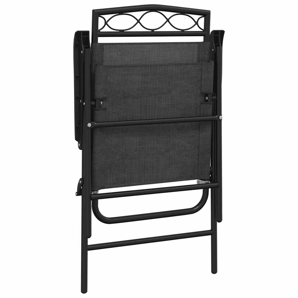 vidaXL Folding Chairs 4 pcs Melange Grey Steel and Textilene