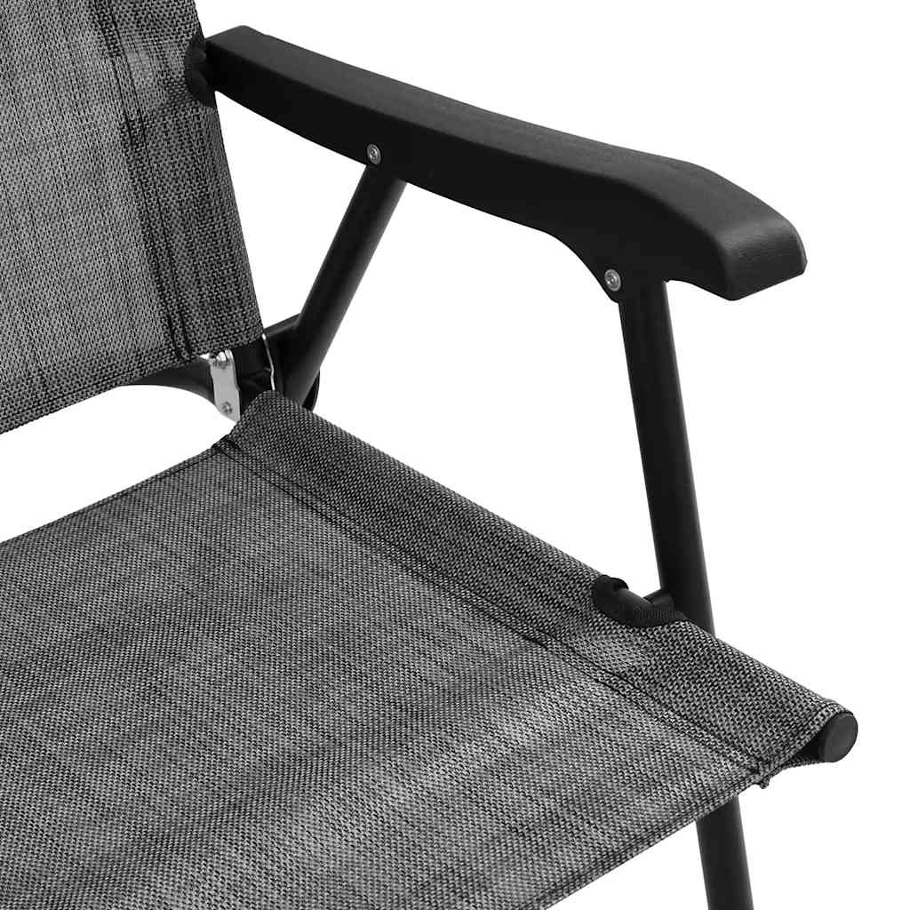 vidaXL Folding Chairs 4 pcs Melange Grey Steel and Textilene
