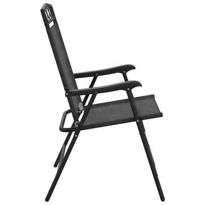 vidaXL Folding Garden Chairs 8 pcs Melange Grey Steel and Textilene
