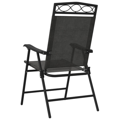 vidaXL Folding Garden Chairs 8 pcs Melange Grey Steel and Textilene