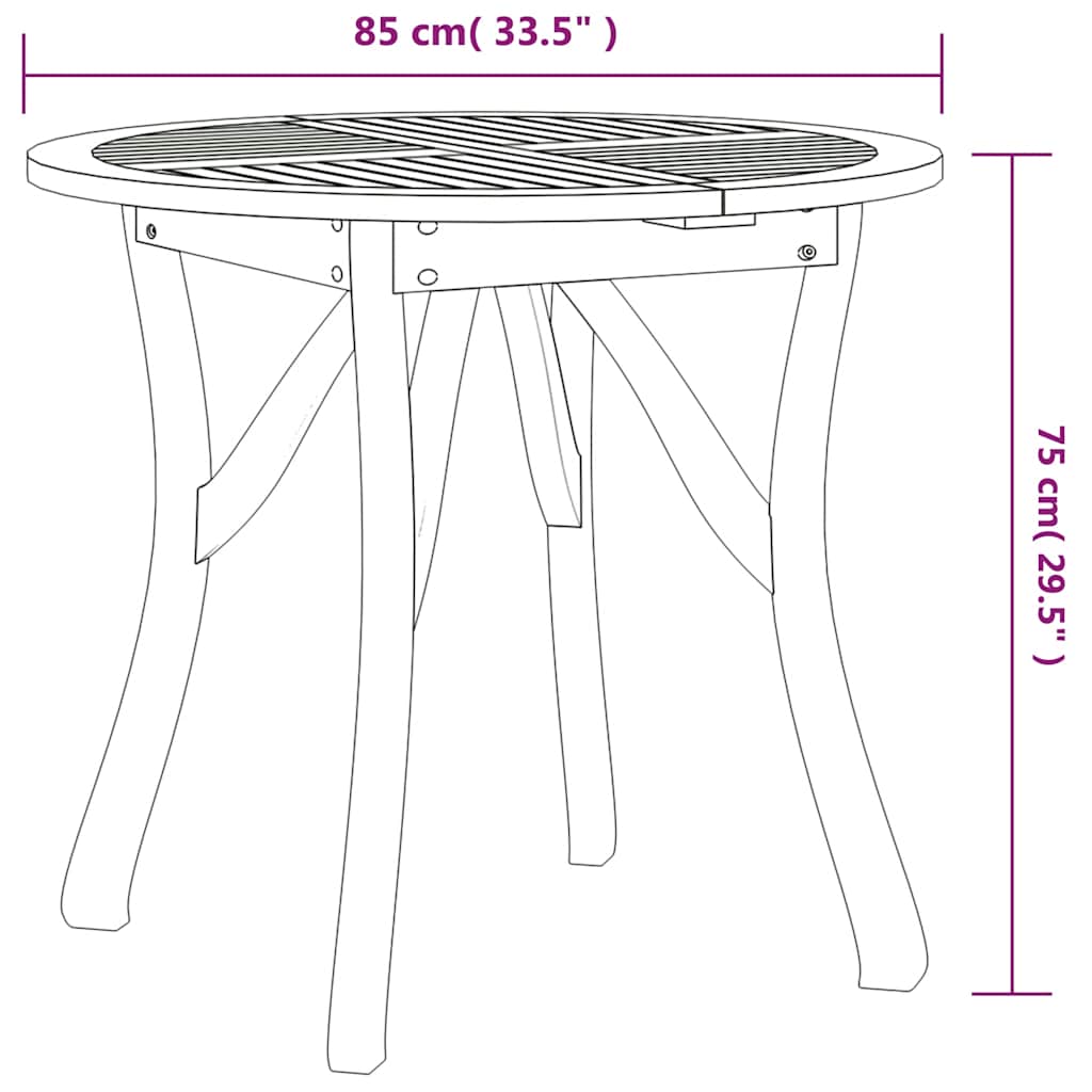 vidaXL 5 Piece Garden Dining Set Solid Wood Acacia