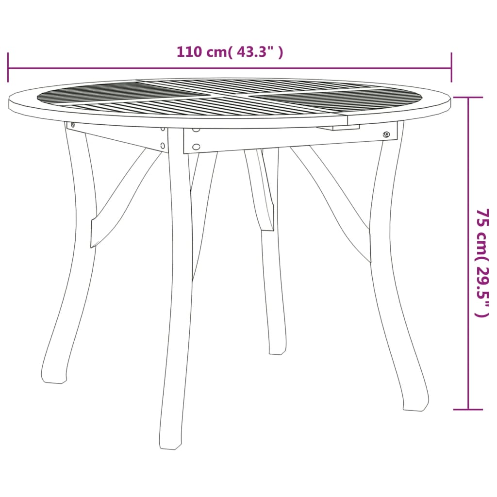 vidaXL 5 Piece Garden Dining Set Solid Wood Acacia
