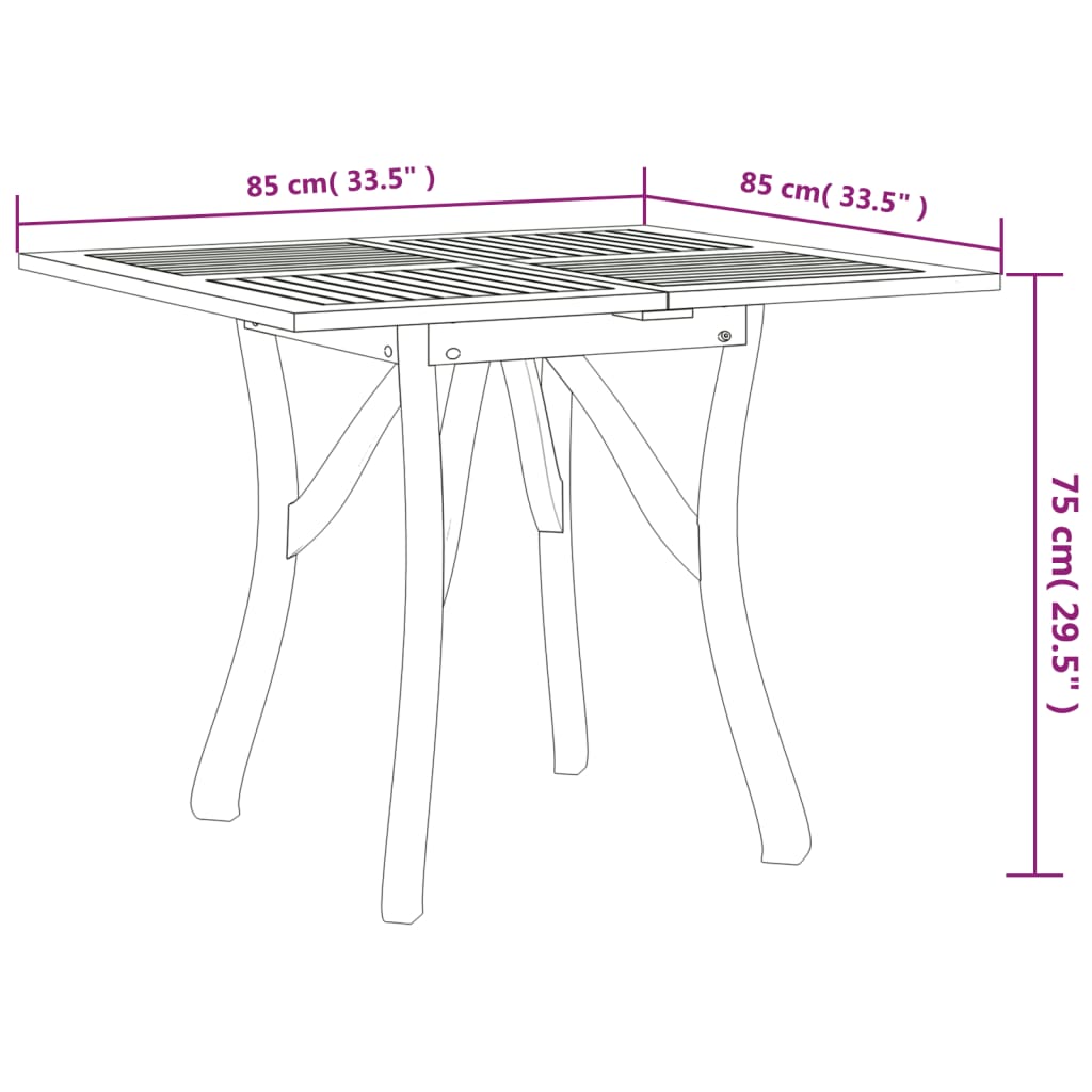 vidaXL Garden Dining Set | Natural Wood | Solid Acacia wood | Medium | Durable