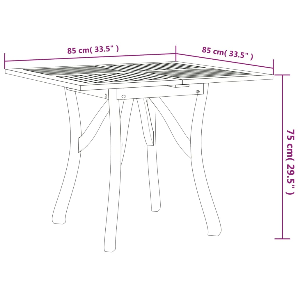 vidaXL Garden Dining Set | Natural wood | Solid acacia wood with an oil finish