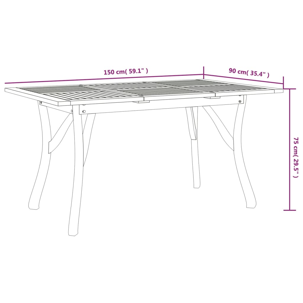 vidaXL 5 Piece Garden Dining Set Solid Wood Acacia