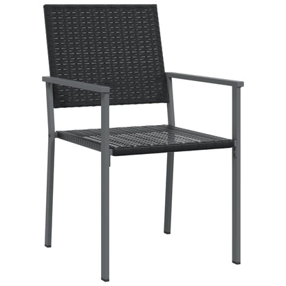 vidaXL Garden Chair | Set of 2 | Black | PE rattan, powder-coated steel