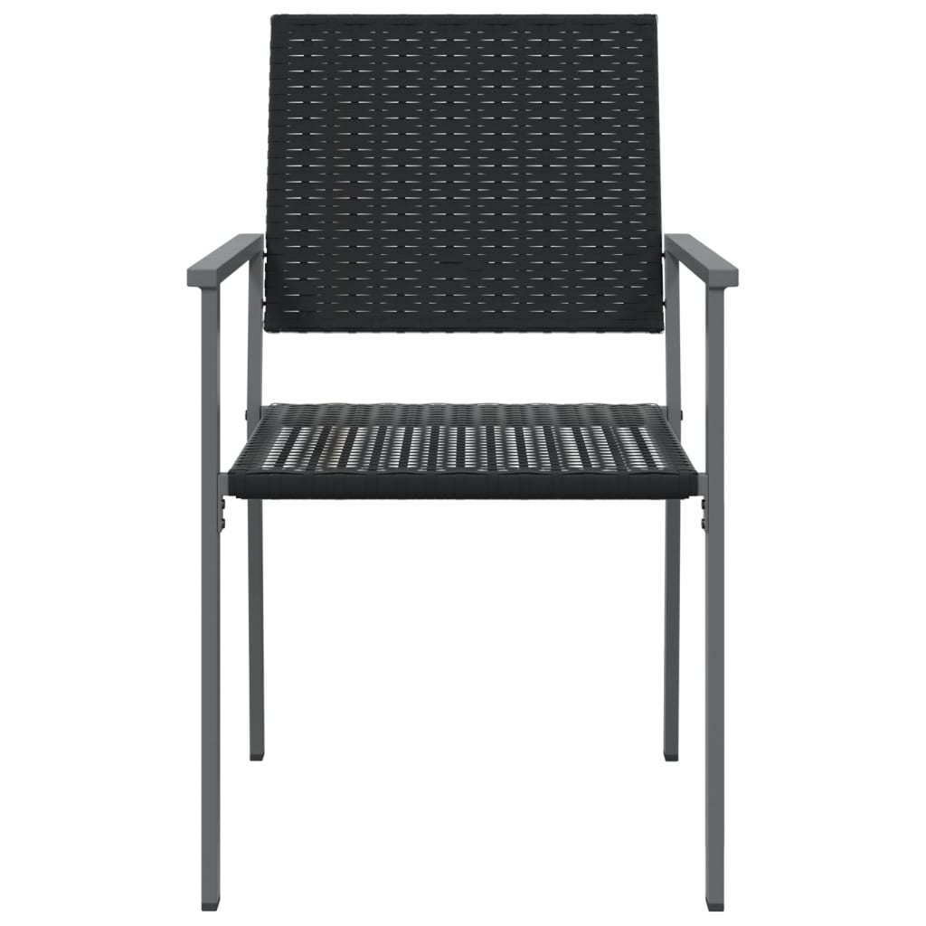 vidaXL Garden Chair | Set of 2 | Black | PE rattan, powder-coated steel