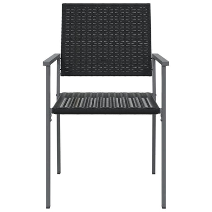 vidaXL Garden Chair | Set of 2 | Black | PE rattan, powder-coated steel