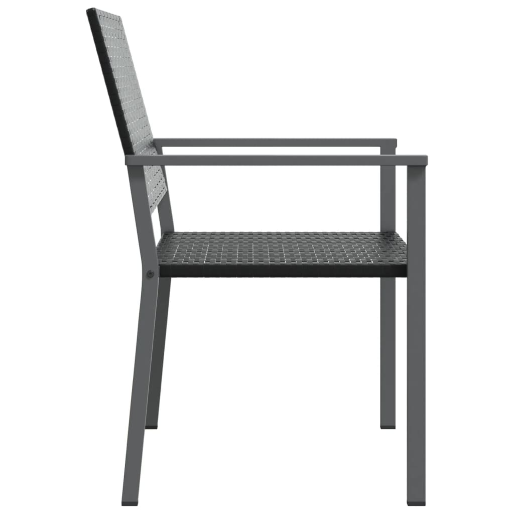 vidaXL Garden Chair | Set of 2 | Black | PE rattan, powder-coated steel