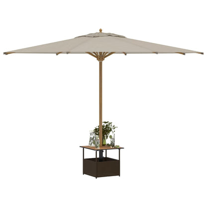 vidaXL Garden Table with Parasol Hole Brown 55x55x46.5 cm Poly Rattan