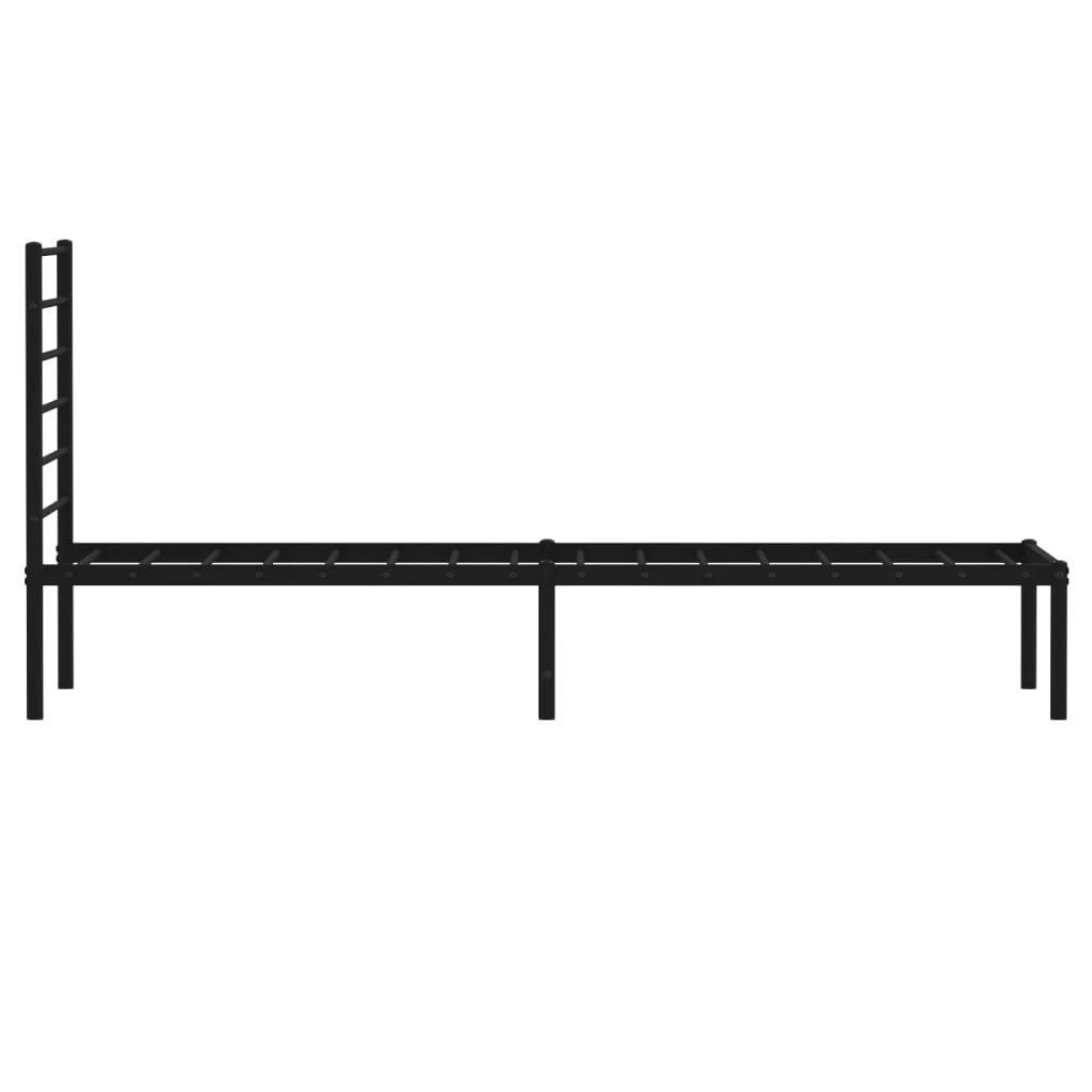 vidaXL Metal Bed Frame without Mattress with Headboard Black 90x190cm