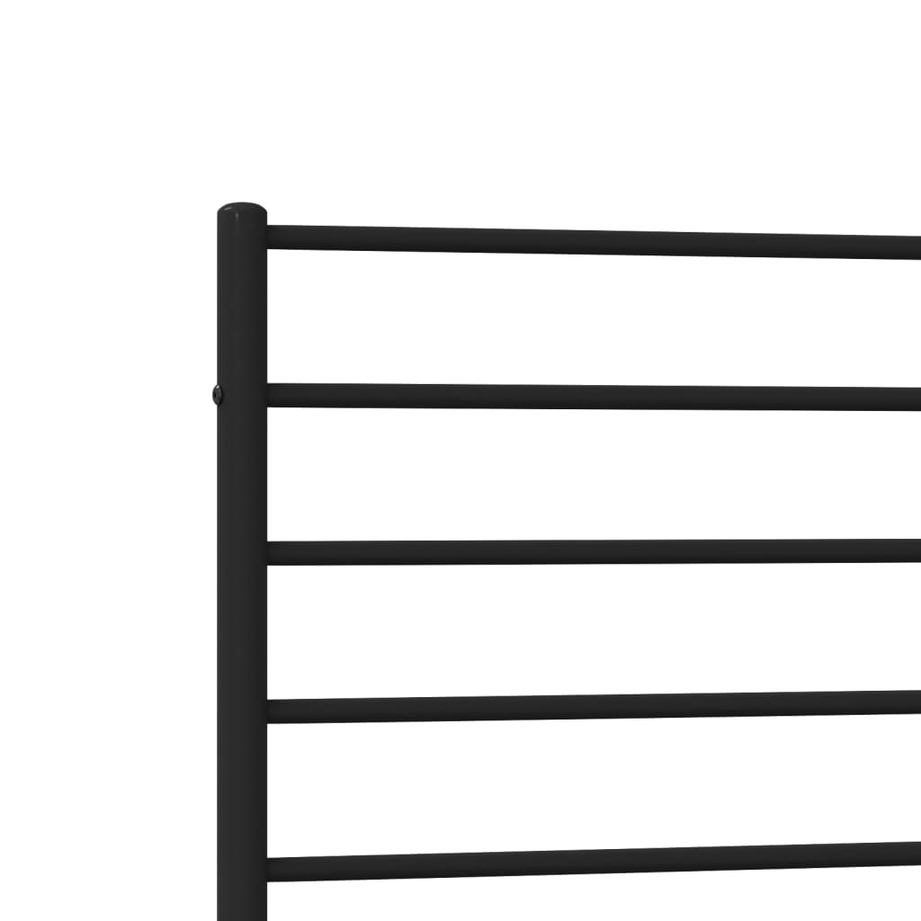 vidaXL Metal Bed Frame without Mattress with Headboard Black 90x190cm