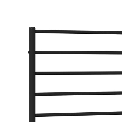 vidaXL Metal Bed Frame without Mattress with Headboard Black 90x190cm