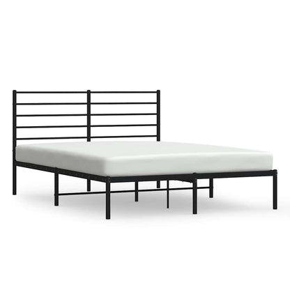 vidaXL Metal Bed Frame without Mattress with Headboard Black 120x190cm