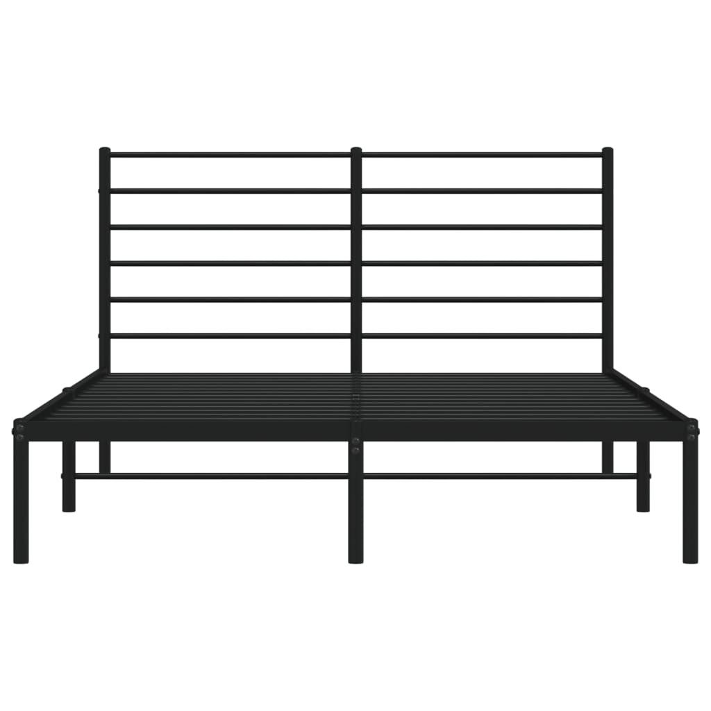 vidaXL Metal Bed Frame without Mattress with Headboard Black 120x200cm