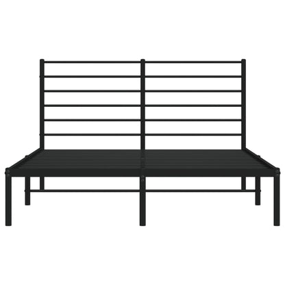 vidaXL Metal Bed Frame without Mattress with Headboard Black 120x200cm