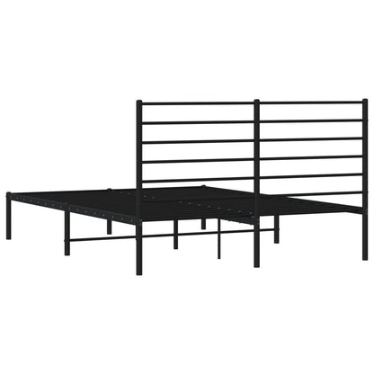 vidaXL Metal Bed Frame without Mattress with Headboard Black 120x200cm