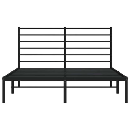 vidaXL Metal Bed Frame without Mattress with Headboard Black 140x200cm