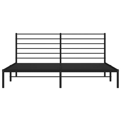 vidaXL Metal Bed Frame without Mattress with Headboard Black 193x203cm
