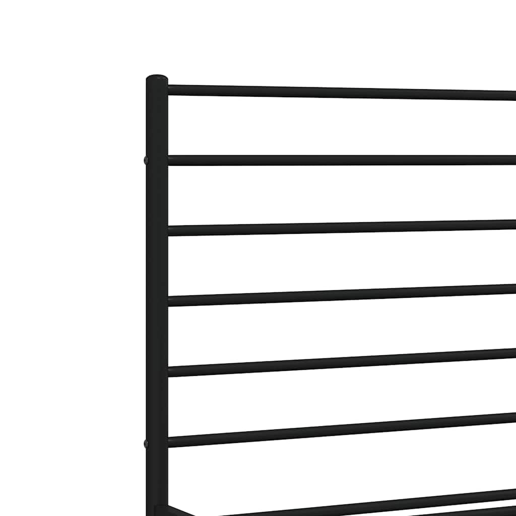 vidaXL Metal Bed Frame without Mattress with Headboard Black 193x203cm
