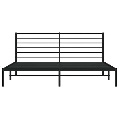 vidaXL Metal Bed Frame without Mattress with Headboard Black 200x200cm