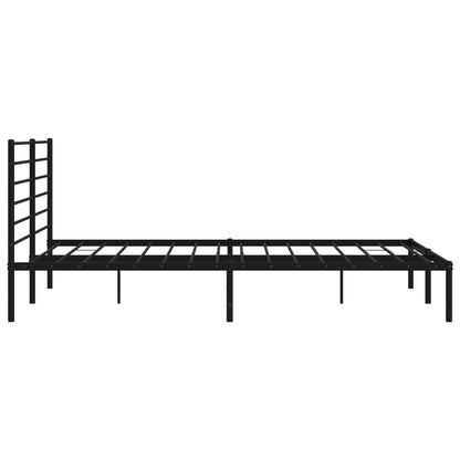 vidaXL Metal Bed Frame without Mattress with Headboard Black 200x200cm