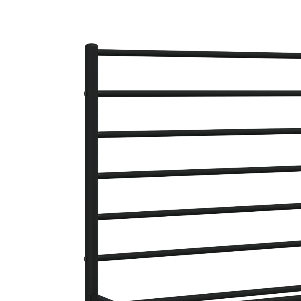 vidaXL Metal Bed Frame without Mattress with Footboard Black 140x190cm