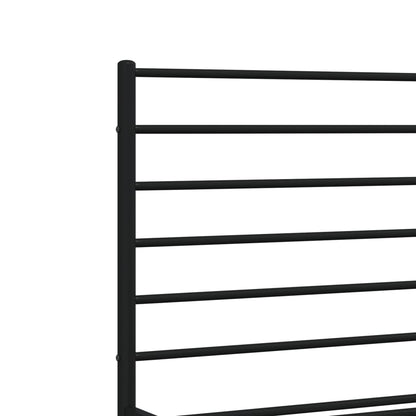 vidaXL Metal Bed Frame without Mattress with Footboard Black 140x190cm