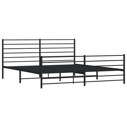 vidaXL Metal Bed Frame without Mattress with Footboard Black 183x213cm