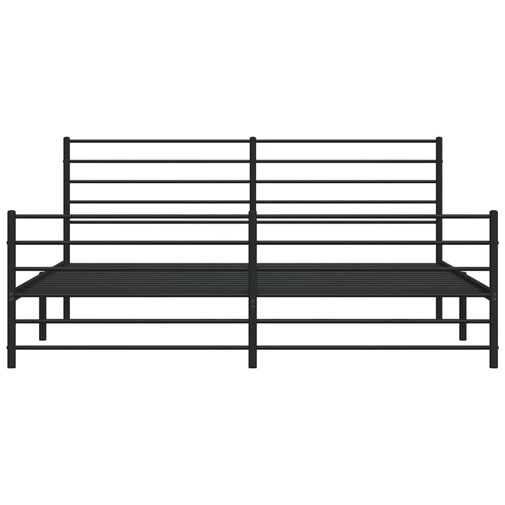 vidaXL Metal Bed Frame without Mattress with Footboard Black 183x213cm