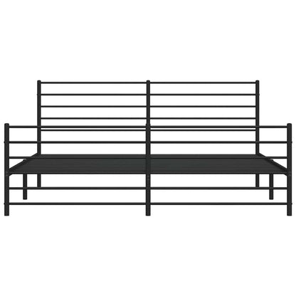 vidaXL Metal Bed Frame without Mattress with Footboard Black 183x213cm