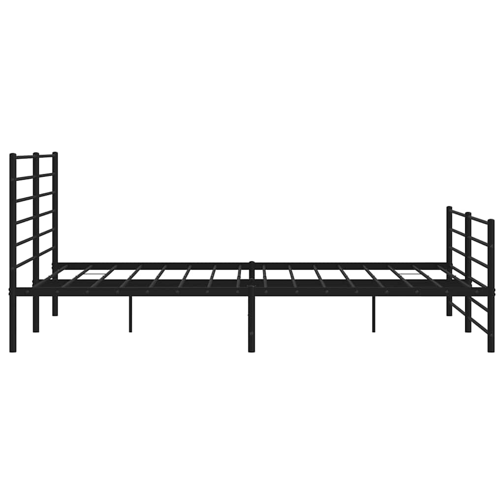 vidaXL Metal Bed Frame without Mattress with Footboard Black 183x213cm