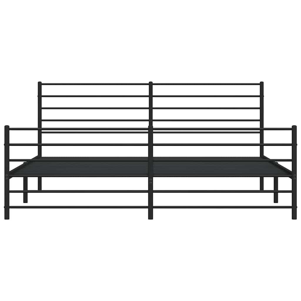 vidaXL Metal Bed Frame without Mattress with Footboard Black 193x203cm