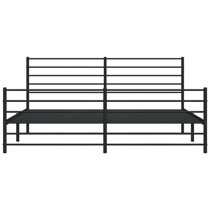 vidaXL Metal Bed Frame without Mattress with Footboard Black 193x203cm
