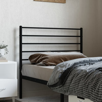 vidaXL Headboard | Black | Steel | Single | Headboard | Rectangular