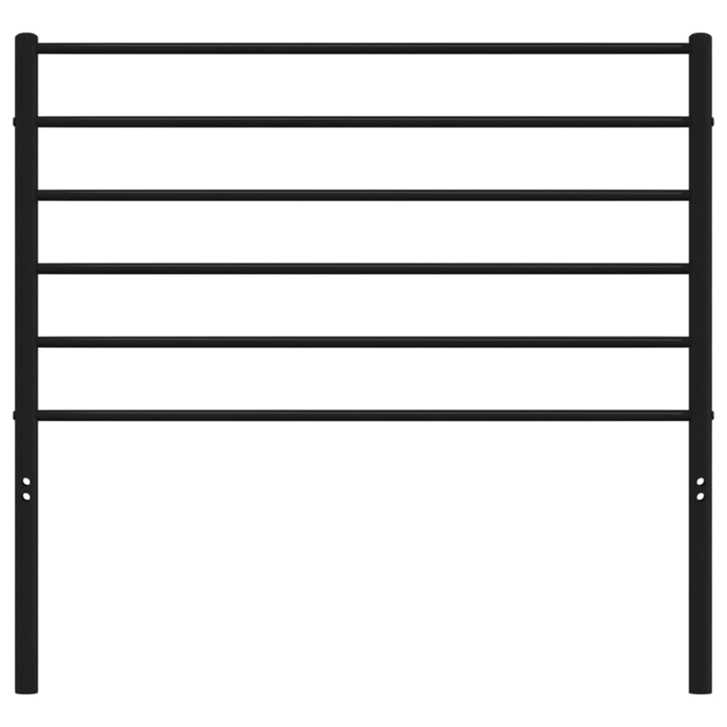 vidaXL Headboard | Black | Steel | Single | Headboard | Rectangular