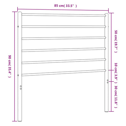 vidaXL Headboard | Black | Steel | Single | Headboard | Rectangular