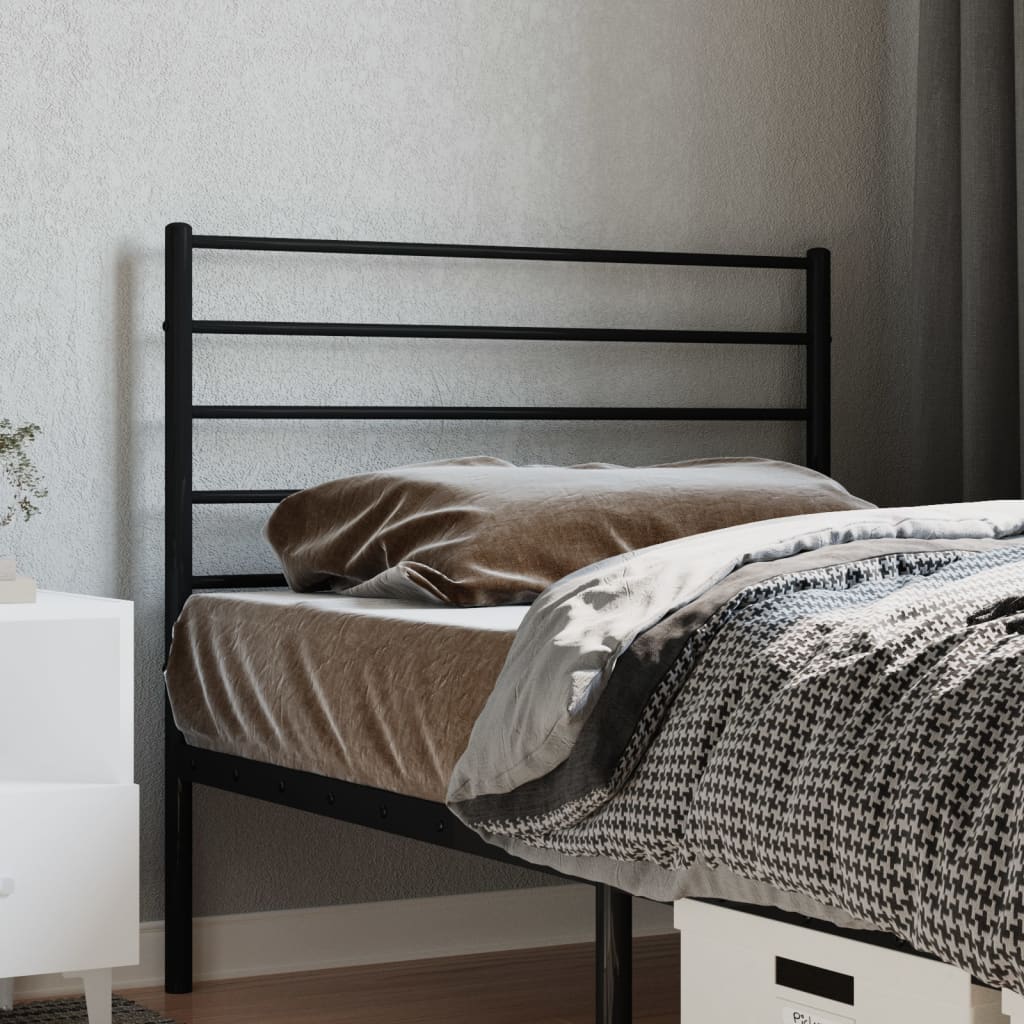 vidaXL Headboard | Black | Steel | Single | Headboard | Rectangular