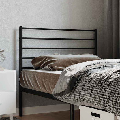 vidaXL Headboard | Black | Powder-Coated Steel | Single | Durable | Headboard