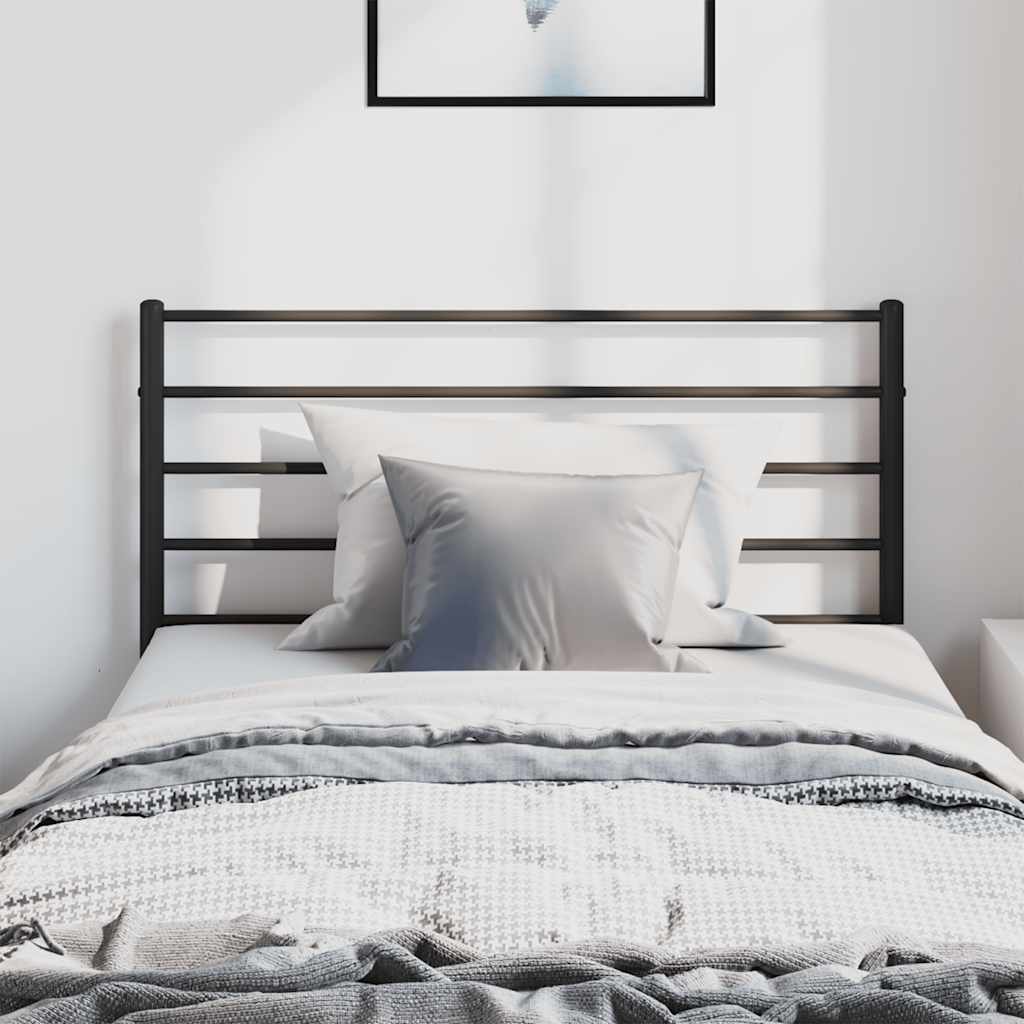 vidaXL Headboard | Black | Powder-Coated Steel | Single | Durable | Headboard